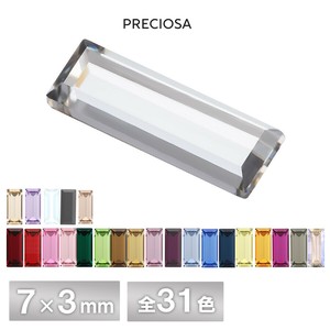 プレシオサ 長角 レクタングル 7×3mm 全31色 24個／288個ラインストーン CRYSTAL PRECIOSA