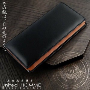 馬革×牛革紳士長財布 UH-16861【united HOMME】/シンプルロングウォレット 売れ筋