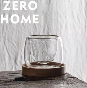小さな品茶用ガラスカップ：手作り耐熱二重設計セット