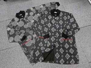 軽量 はんなり(和柄) 裏フリース チュニック カッポー 割烹着 エプロン 裏起毛 ミセス  防寒 和装 はんなり