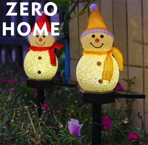 クリスマスLEDソーラーライト 雪だるまデザイン 庭・芝生用 差し込み式飾りライト