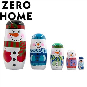 大きな雪だるま ロシアンドール 木製工芸 おもちゃ お祝い用ギフト