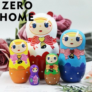 子ども向け木製クラフト ロシアンドール 5段 おもちゃ プレゼント