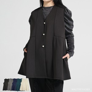 背心外套/马甲 珍珠扣 口袋 新商品 2025年 A字