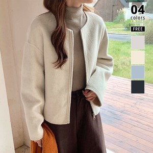 ノーカラーブルゾン ブルゾン ショートジャケット ノーカラージャケット レディース きれいめ アウター
