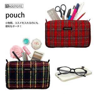 【人気】トートバッグ EU.pouchポーチ.チェックキルト-C