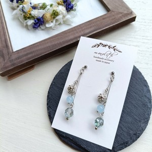 空色しずくピアス【handmade】
