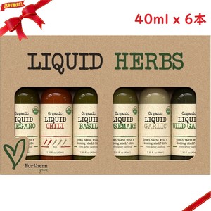 Northern Greens オーガニックリキッドハーブ セット 40ml x 6本 有機 ハーブ 健康 料理用