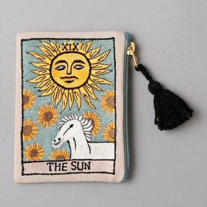 【東京かんかん】タロット刺繍ポーチ サン 太陽 ハンドメイド