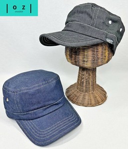 デニムサイドブラックワッペンレイルキャップ　CAP ワークキャップ　帽子　ユニセックス　秋冬
