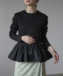 【WEB限定販売】ワイドリブレイヤードペプラムインナー　skypink東京