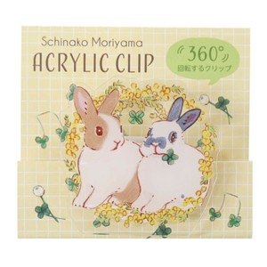 【文房具】森山標子 アクリルクリップ ミモザ
