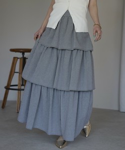 【WEB限定販売】ギンガムチェックティアードスカート　skypink東京