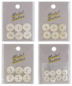 ミササ　2つ穴貝ボタン（11.5〜15mm）【全4種類】