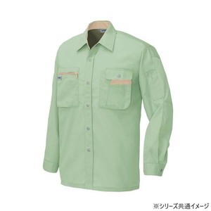 アイトス 長袖シャツ(男女兼用)(薄地) グリーン×ライトベージュ 4L 5325015