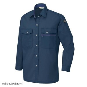 アイトス 長袖シャツ(男女兼用)(薄地) ネイビー 108 5L 5375