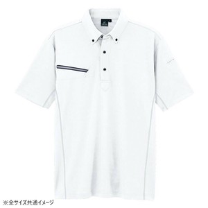 アイトス 半袖ボタンダウンポロシャツ(男女兼用) ホワイト 6L 551046