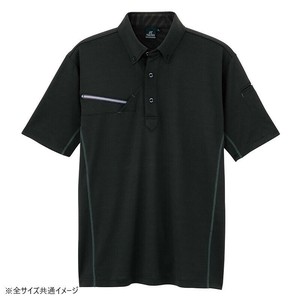 アイトス 半袖ボタンダウンポロシャツ(男女兼用) ブラック 6L 551046