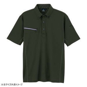 アイトス 半袖ボタンダウンポロシャツ(男女兼用) カーキ 6L 551046