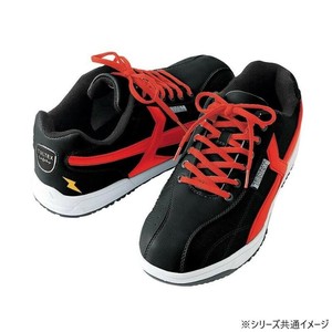 アイトス 51622  セーフティシューズ(耐油・静電)(男女兼用)  ブラック×レッド  24.5cm