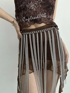 ≪予約商品≫激安セール メタルチェーン ロングフリンジ ウエストチェーン ウエストアクセサリー