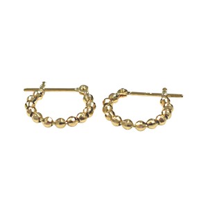 18金　ミラーボール　フープ　ピアス