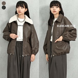 【再入荷】ファー 襟付き フェイクレザー ステンカラー ブルゾン【2025年秋冬新作】