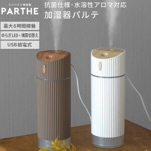 コンパクト加湿器 PARTHE パルテ 全2色 抗菌仕様 水溶性アロマオイル対応 アロマウォーター対応 USB給電