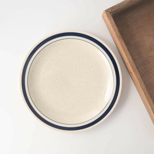 【特価品】インディゴボーダー 24cmミート皿 ブルー[B品][日本製/美濃焼/洋食器]