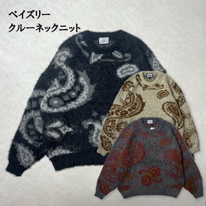 毛衣/针织衫 马海毛 佩斯利 长袖 圆领