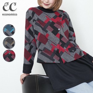 レイヤード風アシンメトリー幾何柄チュニック　2025AW　Economico
