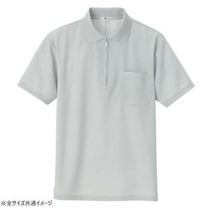 アイトス 吸汗速乾(クールコンフォート)半袖ジップポロシャツ(男女兼用) グレー 6L 10581
