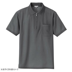 アイトス 吸汗速乾(クールコンフォート)半袖ジップポロシャツ(男女兼用) チャコールグレー 5L 10581