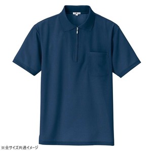 アイトス 吸汗速乾(クールコンフォート)半袖ジップポロシャツ(男女兼用) ネイビー 4L 10581