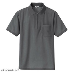 アイトス 吸汗速乾(クールコンフォート)半袖ジップポロシャツ(男女兼用) チャコールグレー 4L 10581