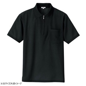 アイトス 吸汗速乾(クールコンフォート)半袖ジップポロシャツ(男女兼用) ブラック 4L 10581