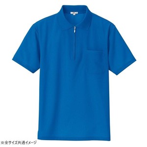 アイトス 吸汗速乾(クールコンフォート)半袖ジップポロシャツ(男女兼用) ロイヤルブルー 4L 10581