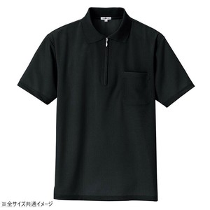 アイトス 吸汗速乾(クールコンフォート)半袖ジップポロシャツ(男女兼用) ブラック 3L 10581
