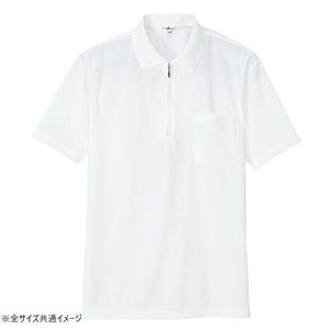 アイトス 吸汗速乾(クールコンフォート)半袖ジップポロシャツ(男女兼用) ホワイト 3L 10581