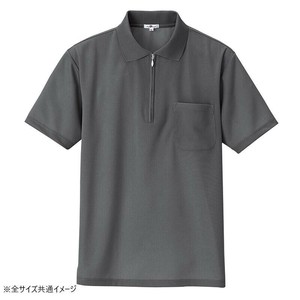 アイトス 吸汗速乾(クールコンフォート)半袖ジップポロシャツ(男女兼用) チャコールグレー 3L 10581
