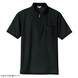 アイトス 吸汗速乾(クールコンフォート)半袖ジップポロシャツ(男女兼用) ブラック LL 10581
