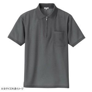 アイトス 吸汗速乾(クールコンフォート)半袖ジップポロシャツ(男女兼用) チャコールグレー S 10581