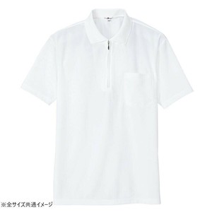 アイトス 吸汗速乾(クールコンフォート)半袖ジップポロシャツ(男女兼用) ホワイト LL 10581