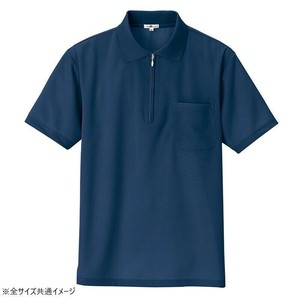 アイトス 吸汗速乾(クールコンフォート)半袖ジップポロシャツ(男女兼用) ネイビー S 10581