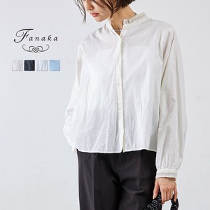 衬衫 蕾丝上衣 Fanaka 竖纹