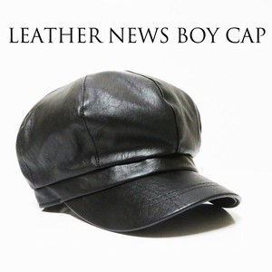 ■秋冬帽子■NEW■2025AW 秋 冬 格上げスタイル 上質レザーニュースボーイキャップ TN ￥3200