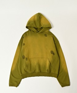 aged green damage pullover hoodie