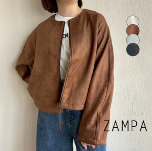 Blouson Jacket Dolman Sleeve Collarless Cardboard knit Blouson
