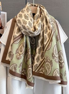 丝巾 围巾 披肩 两面 花朵