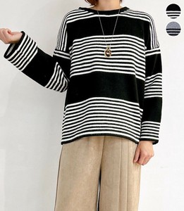 【2025新作】ボーダーニットトップス★衣料9093